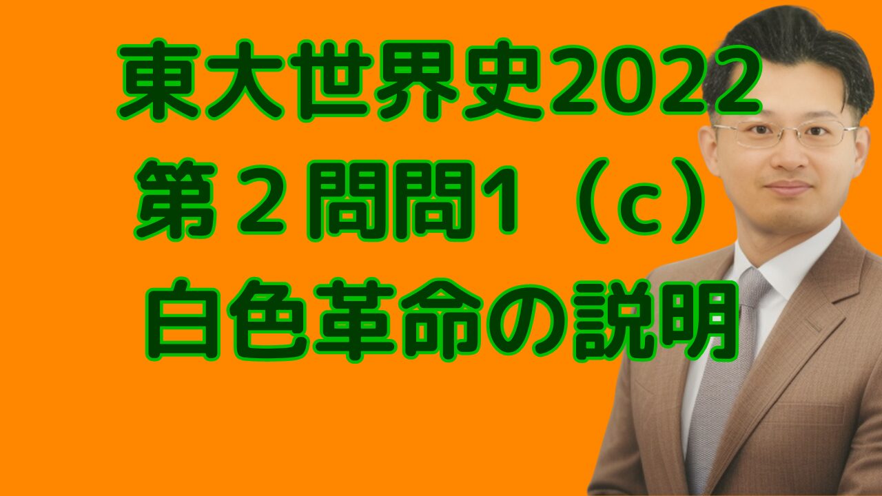 東大世界史2022第２問問1（c）イラン・白色革命の説明